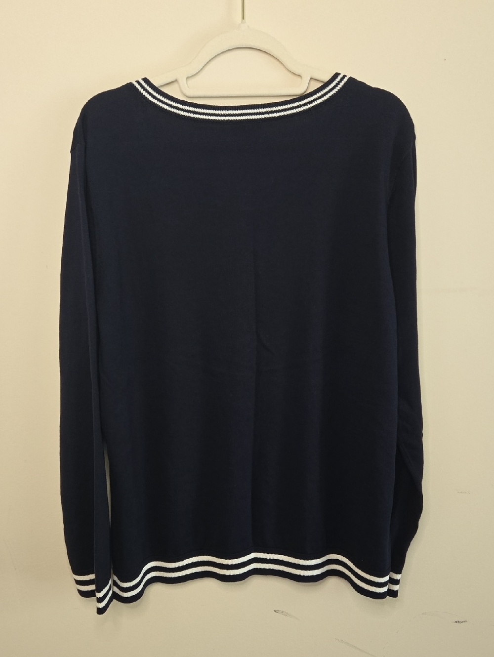 Talbots Navy Anchor Cardigan Sweater Coastal Grandmother Nautical Prep 2X - Picture 5 of 9